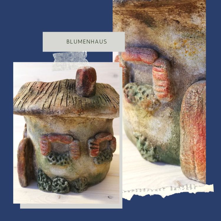 Hexenhäuschen für Blumen aus Knetbeton